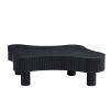 42.52 Inch Modern Wooden Handcraft Drum Coffee Table Irregular Shaped Coffee Table for Living Room,Small Coffee Table with Sturdy Pedestal