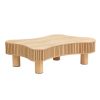 42.52 Inch Modern Wooden Handcraft Drum Coffee Table Irregular Shaped Coffee Table for Living Room,Small Coffee Table with Sturdy Pedestal