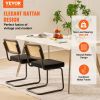 VEVOR Rattan Dining Chairs Set of 2, Mid Century Modern Dining Chair, Upholstered Velvet Accent Chair with Rattan Back