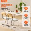 VEVOR Rattan Dining Chairs Set of 2, Mid Century Modern Dining Chair, Upholstered Velvet Accent Chair with Rattan Back