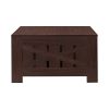 31.5 in. Black Oak Square Wood Coffee Table