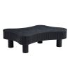 42.52 Inch Modern Wooden Handcraft Drum Coffee Table Irregular Shaped Coffee Table for Living Room,Small Coffee Table with Sturdy Pedestal