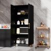 Kitchen Pantry Storage Cabinet 68.8" H, with 2 Door, 4 Adjustable Shelves, Freestanding Wooden Cupboard for Dining Room Living Room, Laundry, White