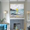 Abstract Golden White Flowers Hand Painted Oil Painting On Canvas Art Wall Pictures Painting For Living Room Home Decor Gift