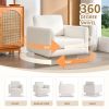 [Video]360Â° Modern Swivel Accent Chairs set of 2,30" W Teddy Sherpa Round Armchair,Thick Padded Lounge Sofa,Upholstered Comfy Barrel Chair