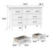 7 Drawer Dresser for Bedroom, Storage Cabinet With Metal Handles, Modern Closet Of Drawers for Living Room