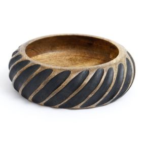 Dannel Handmade Wooden Bowl With Black Filler (Option: Walnut Brown)