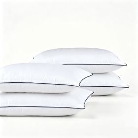 Pillows Standard And Full Size, Hotel Collection Bed Pillows For Side, Back, And Stomach Sleepers, Fluffy And Supportive, Down Alternative Microfiber (Option: 4pc Blue Queen 18x 28in)