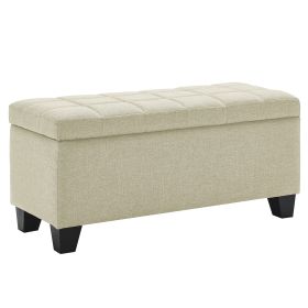 LILA-STORAGE OTTOMAN (Color: Beige)