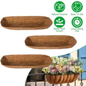 Coconut Fiber Window Box Liners, 24/30/36 Inch Trough Coco Liners for Wire Window Baskets, Woven Coir Planter Add for Balcony, Garden, Indoor & Outdoo (Option: 36IN)