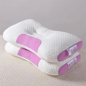 2pcs Knitted SPA Massage Neck Pillow, Cervical Orthopedic Neck Pillow, Soft, Adjustable Ergonomic Contour Support Pillow, Pillow Core, Removable Pillo (Option: pink)