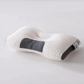 2pcs Knitted SPA Massage Neck Pillow, Cervical Orthopedic Neck Pillow, Soft, Adjustable Ergonomic Contour Support Pillow, Pillow Core, Removable Pillo (Option: White)