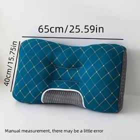 2pcs Knitted SPA Massage Neck Pillow, Cervical Orthopedic Neck Pillow, Soft, Adjustable Ergonomic Contour Support Pillow, Pillow Core, Removable Pillo (Option: Teal Green)