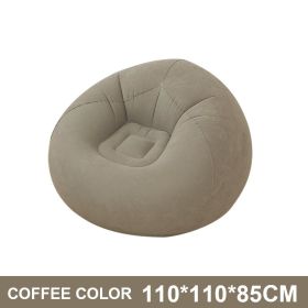 Large Lazy Inflatable Sofas Chair Flocking Flocking Sofa Chair Lounger Seat Bean Bag Sofa For Outdoor Living Room Camping Travel (Color: coffee, Ships From: China)