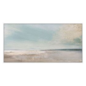 Blue Sky and Sea Beach Landscape Posters and Handmade Canvas Painting Wall Art Picture for Living Room Decor Salon No Frame (size: 100x150cm)