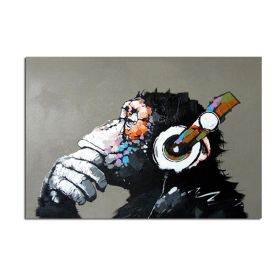 Handmade Abstract Oil Painting Top Selling Wall Art Modern Minimalist Gorilla Picture Canvas Home Decor For Living Room Bedroom No Frame (size: 60x90cm)