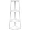 Corner Shelf, 4 Tier Bamboo Corner Bookshelf, 47.2 Inch Tall Bookcase, Open Ladder Book Case, Modern Bookshelf Stand in Living Room, Bedroom, Office