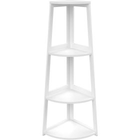 Corner Shelf, 4 Tier Bamboo Corner Bookshelf, 47.2 Inch Tall Bookcase, Open Ladder Book Case, Modern Bookshelf Stand in Living Room, Bedroom, Office (Color: as picture)