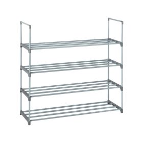 2 Set 4 Tiers Shoe Rack Shoe Tower Shelf Storage Organizer For Bedroom, Entryway, Hallway, and Closet Gray Color (Color: as picture)