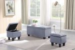[VIDEO] Large Storage Ottoman Bench Set, 3 in 1 Combination Ottoman, Tufted Ottoman Linen Bench for Living Room, Entryway, Hallway