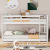 Twin over Twin Floor Bunk Bed with Ladder