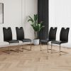 Modern Dining Chairs with Faux Leather Padded Seat Dining Living Room Chairs Upholstered Chair with Chrome Metal Legs Design for Kitchen, Living