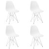 Set of 4 Modern Style Dining Chair, Shell Lounge Plastic Chair for Kitchen, Dining, Bedroom