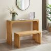Pine Dining Bench and Table, Indoor Wood Bench for Entryway,Living Room,Kitchen and Bedroom Table and Bench Set (Nature