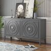 Retro Sideboard door with Circular Groove Design Round Metal Door Handle for Entrance,Dinning Room,Living Room