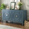 Retro Sideboard door with Circular Groove Design Round Metal Door Handle for Entrance,Dinning Room,Living Room
