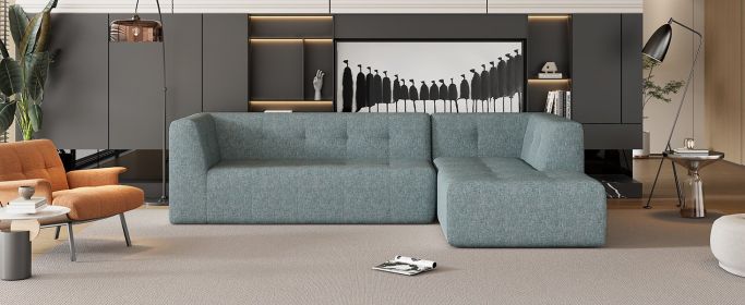 112.2*74" Modular Modular Combination Living Room Sofa Set, Modern Minimalist Sofa, Living Room Upholstered Sofa Bed, Bedroom (Color: as Pic)