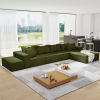 Modern Upholstered Sectional Sofa Couch Set,Modular 132" L Shaped Sectional Living Room Sofa Set With 6 Pillows