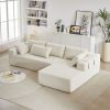 Modern Chenille Upholstered Sectional Sofa Couch Set,Modular 108" L Shaped Sectional Living Room Sofa Set With 6 Pillows