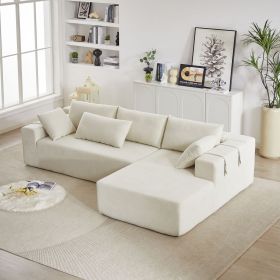 Modern Chenille Upholstered Sectional Sofa Couch Set,Modular 108" L Shaped Sectional Living Room Sofa Set With 6 Pillows (Color: as Pic)