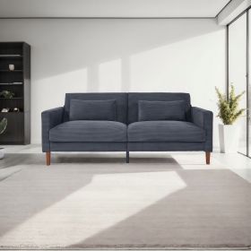 Corduroy, Modern Sofa With Two Pillows, Suitable For Living Room, Lounge (Color: Grey)