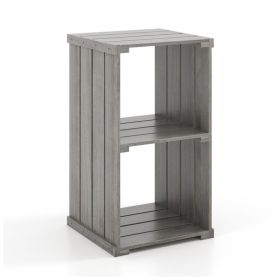 Storage Shelf with Open Back for Home Office (Color: Light Gray, Type: Storage Shelf)