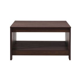 31.5 in. Black Oak Square Wood Coffee Table (Colour: PWS-CT2041-WNT)