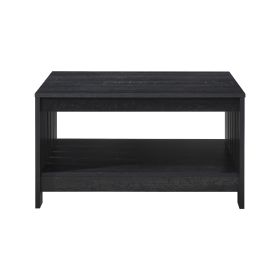 31.5 in. Black Oak Square Wood Coffee Table (Colour: PWS-CT2041-BO)