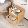 Simple Retro Bamboo Rattan Nightstand with Drawer