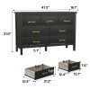 7 Drawer Dresser for Bedroom, Storage Cabinet With Metal Handles, Modern Closet Of Drawers for Living Room