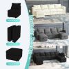 Livelylodge Modular Sectional Sofa with Wooden Frame and Pull-Out Bed, Convertible Couch for Living Room, Available in Black, White, and Gray