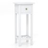 2 Tier Slim Nightstand Bedside Table with Drawer Shelf