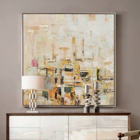 Handmade Oil Painting Color Block Gold Leaf Living Room Decoration Painting Abstract Painting Home Hanging Painting Wall Art (Style: 1.0, size: 150x150cm)