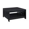 31.5 in. Black Oak Square Wood Coffee Table