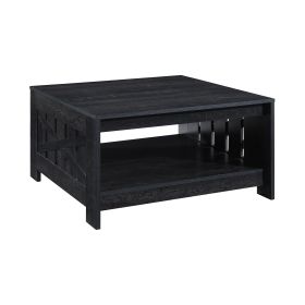 31.5 in. Black Oak Square Wood Coffee Table (Colour: PWS-CT2041-BO)