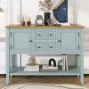 Cambridge Series Ample Storage Vintage Console Table with Four Small Drawers and Bottom Shelf for Living Rooms,Entrances and Kitchens