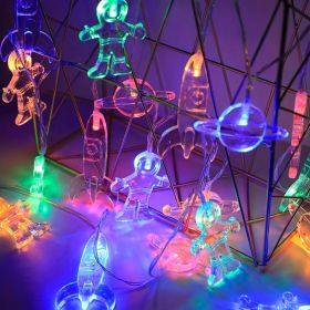 1 Set; LED String Light; 20 LED Battery Operated String Lights; Astronaut Spaceship Rocket Outer Space Room Bedroom Decor; Birthday Anniversary Party (Color: Color, size: 118.11 inch 20LED)