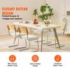 Rattan Dining Chairs Set of 4, Mid Century Modern Dining Chair, Upholstered Velvet Accent Chair with Rattan Back