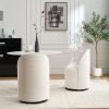 Set Of 1 Upholstered Kitchen & Dining Room Barrel Chair, Mid Century Modern Round Velvet Dining Chair