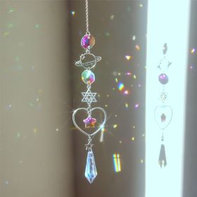 1pc; Colorful Crystals Suncatcher Hanging Sun Catcher With Chain Pendant Ornament Crystal Balls For Window Home Garden Christmas Day Party Wedding Dec (Model: Planet Two)
